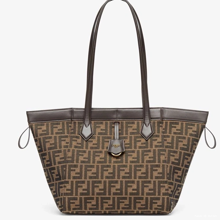 Cheap HOT FF Origami Fabric Brown Motif In Fendi Medium Bag 0726